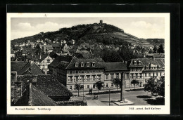 AK Durlach /Baden, Blick Auf Den Turmberg Mit Denkmal  - Baden-Baden