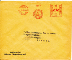 Denmark Cover With Red Meter Cancel Odense 18-10-1940 Andelsselskabet Odense Eksportslagteri - Covers & Documents