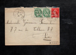 AFFRANCHISSEMENT COMPOSE SUR LETTRE DE LE PORTEL PAS DE CALAIS 1928 - Postal Rates