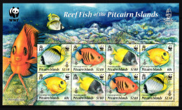 Pitcairn Inseln 805-808 Postfrisch Als ZD-Bogen, Fische WWF #IG266 - Pitcairninsel