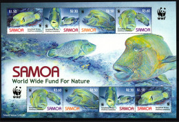 Samoa 1034-1037 Postfrisch Als ZD-Bogen, Fische WWF #IG267 - Samoa (Staat)