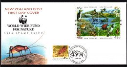 Neuseeland 1290-1294 Gestempelt Als FDC Ersttagsbrief, Vögel #IG243 - Andere & Zonder Classificatie