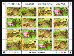 Norfolk Inseln 604-607 Postfrisch Eidechsen #IG234 - Norfolkinsel