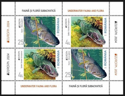 ROMANIA 2024 Europa CEPT. Underwater Fauna & Flora - Fine S/S (Type II) MNH - Unused Stamps