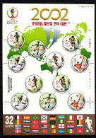 Korea Süd 2244-2248 Postfrisch Fußball WM 2002, Als ZD-Bogen #IG876 - Korea, South