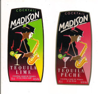 Etiquettes  Tequila Lime Et Pêche - Madison - Illustration Joueur De Saxophone - - Alkohole & Spirituosen