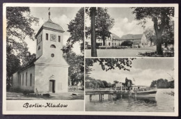 BERLIN-SPANDAU, KLADOW, Kirche, Anlegestelle, Hinten Hotel Märkischer Hof, 1962 Gel. - Spandau