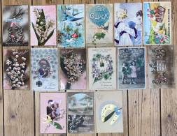 France - Carte Postale - Lot De 15 Cartes Postales - Porte Bonheur - Muguet - Fer - Femme - Frauen