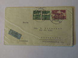 CZECHOSLOVAKIA  AIRMAIL COVER TO SWEDEN 1933 - Sonstige & Ohne Zuordnung