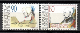 Liechtenstein 1991 / Saint Ignacio De Loyola Wolfgang A. Mozart Celebrities MNH Personajes Celebridades / Hp13  31-6 - Otros & Sin Clasificación