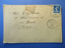 Marcophilie - Enveloppe - Semeuse - 1915 - Moosch Alsace - 1877-1920: Periodo Semi Moderno