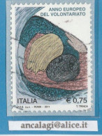 USATI ITALIA 2011 - Ref.1198 "ANNO EUROPEO DEL VOLONTARIATO" 1 Val. - - 2011-20: Afgestempeld