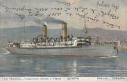 Piroscafo Oceania - La Veloce - Navigazione Italiana A Vapore - Genova - Steamer - Dampfer - Veerboten