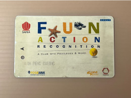 Singapore SMRT TransitLink Metro Train Subway Ticket Card, SAFRA Fun Action Recognition, Set Of 1 Used Card - Singapore