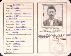 1936-CARTA D IDENTITA' Completa Fotografia Rilasciata S Anna Di Alfaedo ((21.1) - Cartes De Membre