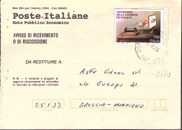 1995-Scoperta Raggi X Lire 750 Isolato Su Avviso Ricevimento - 1991-00: Poststempel