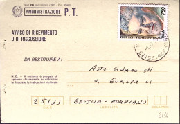 1994-50 Morte Giovanni Gentile Lire 750 Isolato Su Avviso Ricevimento - 1991-00: Storia Postale