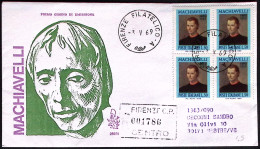 1969-MACHIAVELLI Blocco Quattro Su Fdc Venetia Raccomandata - 1961-70: Storia Postale