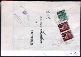 1947-Democratica Lire 1 E Coppia Lire 2 Su Piego Urbisaglia (12.8) - 1946-60: Storia Postale
