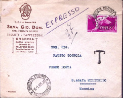 1955-ESPRESSIO Lire 50 Isolato Su Espresso Brescia (5.1) Segno Di Tassazione Non - 1946-60: Marcophilia