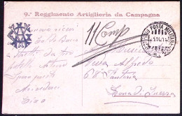 1915-9 REGGIMENTO ARTIGLIERIA Da CAMPAGNA Intestazione A Stampa Cartolina Franch - Patrióticos