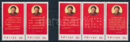 ** Kínai Népköztársaság 1968 Mao Direktívák Mi 1020-1021 Párban (1 Rövid Fog / 1 Prf. Short) és 1022-1024 Hármas Csíkban - Other & Unclassified