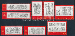 ** Kínai Népköztársaság 1967 Mao Költemények 8 érték A Sorból Luxus Minőségben Mi 995, 996, 999,1000, 1003-1005, 1008 (M - Other & Unclassified