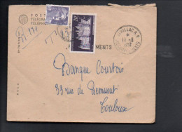 AFFRANCHISSEMENT COMPOSE SUR LETTRE DE AURILLAC RECOUVREMENTS 1952 - Tarifs Postaux