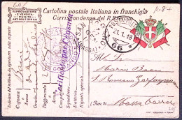 1918-Posta Militare/66 C.2 (21.1) Su Cartolina Franchigia - Marcophilia