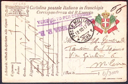 1917-Posta Militare/32 A C.2 (12.10) Su Cartolina Franchigia - Marcophilia