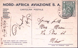 1934-NORD AFRICA AVIAZIONE S.A. Ediz Aternum, Viaggiata Bengasi (12.12) - Patrióticos