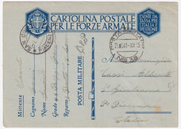 1941-Posta Militare/n.ro 38 C.2 (25.6) Su Cartolina Franchigia - Marcophilia