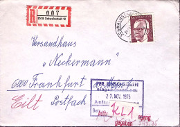 1975-GERMANIA REP. FEDERALE Heinemann P.190 Isolato Su Raccomandata Schwalmstadt - Brieven En Documenten