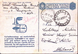 1943-POSTA MILITARE N 3550 E 20.7.43 MANOSCRITTI SU CARTOLINA FRANCHIGIA TRANSIT - Marcophilia