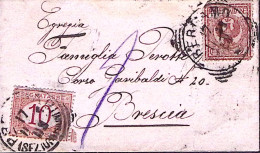 1903-SEGNATASSE C.10 Apposto A Brescia (17.11) Su Biglietto Visita Affrancato Fl - Marcophilia