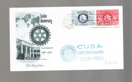 Cuba - 1955 Fdc Rotary - Rotary, Lions Club