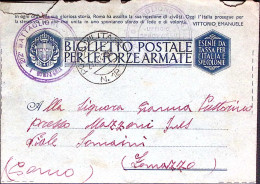 1943-Posta Militare/n. 180 C.2 (23.8 Cat.Marchese P.ti 11) Su Biglietto Franchig - War 1939-45