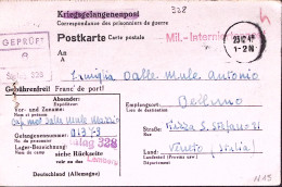 1943-STALAG 328 Su Cartolina Franchigia Annullo Muto (23.12) Da Prigioniero Guer - Weltkrieg 1939-45