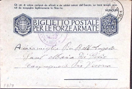 1943-BIGLIETTO FRANCHIGIA A Larga Frase Gli Atti .piega Centrale - Guerre 1939-45