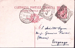 1913-PONTE VALTELLINA/(SONDRIO) Tondo Riquadrato (20.8) Su Cartolina Postale Leo - Interi Postali