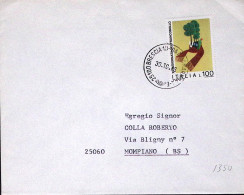 1976-GIORNATA FRANCOBOLLO'76 Lire 100 Isolato Su Busta Brescia (30.10) - 1971-80: Marcophilie