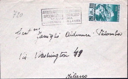 1953-FESTA DELLA MONTAGNA Lire 25 Isolato Su Busta - 1946-60: Storia Postale