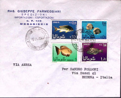 1967-Somalia Pesci Serie Completa Su Fdc Viaggiata Via Aerea Per L'Italia - Somalie (1960-...)