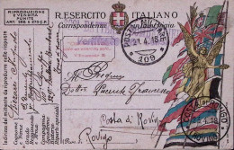 1918-Posta Militare/109 C.2 (21.4) Su Cartolina Franchigia - Storia Postale