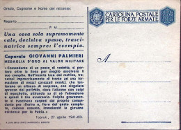 1942circa-GIOVANNI PALMIERI Cartolina Franchigia Nuova - Storia Postale