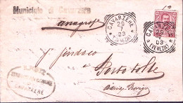 1903-CAVARZERE Tondo Riquadrato (29.7) Su Piego Affrancata Floreale C.10 - Storia Postale