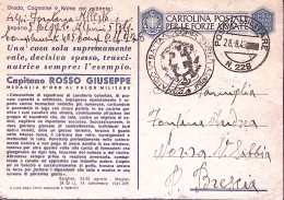 1943-Posta Militare/N 228 C.2 (28.8) Su Cartolina Franchigia Rosso Giuseppe Fori - Storia Postale