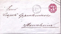 1869-WURTTEMBERG Busta Postale P.3 Viaggiata - Autres & Non Classés