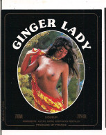 Etiquette Ginger Lady - Liqueur  - Buste De Jeune Femme Dénudé  - - Altri & Non Classificati