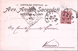 1904-CARPI Avv Amleto Sacerdoti Cartolina Con Intestazione A Stampa (28.8) Affra - Marcophilia
